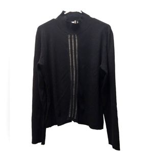 ML Melanie Lyne Sweater close neck longsleeve sz XL in Black